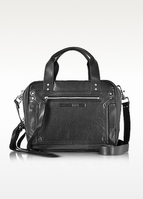 McQ Black Studded Leather Loveless Medium Duffle Bag