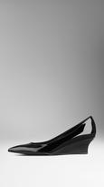 Thumbnail for your product : Burberry Patent Leather Kitten Wedges