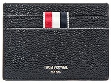 Thom Browne Pebble Grain Single Cardholder in Black