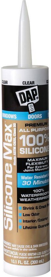 D.A.P. Silicone Max 10 oz. Clear Premium Exterior/Interior Windows Doors and Siding Sealant (2-Pack)