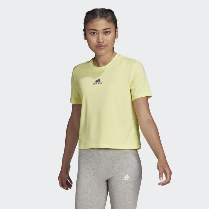 yellow adidas top womens