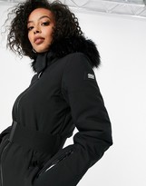 Thumbnail for your product : ASOS 4505 Tall ski belted jacket with faux fur hood
