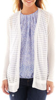 Thumbnail for your product : Liz Claiborne Long-Sleeve Burnout Cardigan Sweater