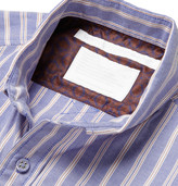 Thumbnail for your product : White Mountaineering Striped Button-Down Collar Cotton-Piqué Shirt
