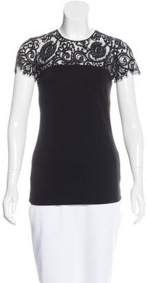 Gucci Lace-Paneled Short Sleeve Top