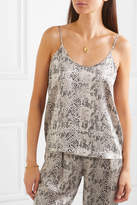 Thumbnail for your product : ATM Anthony Thomas Melillo Snake-print Silk-charmeuse Camisole - Gray