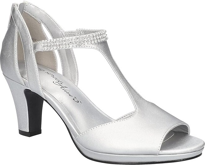 Easy Street Shoes Flash Women's Shoes Silver Satin : 5.5 M (B), Synthetic