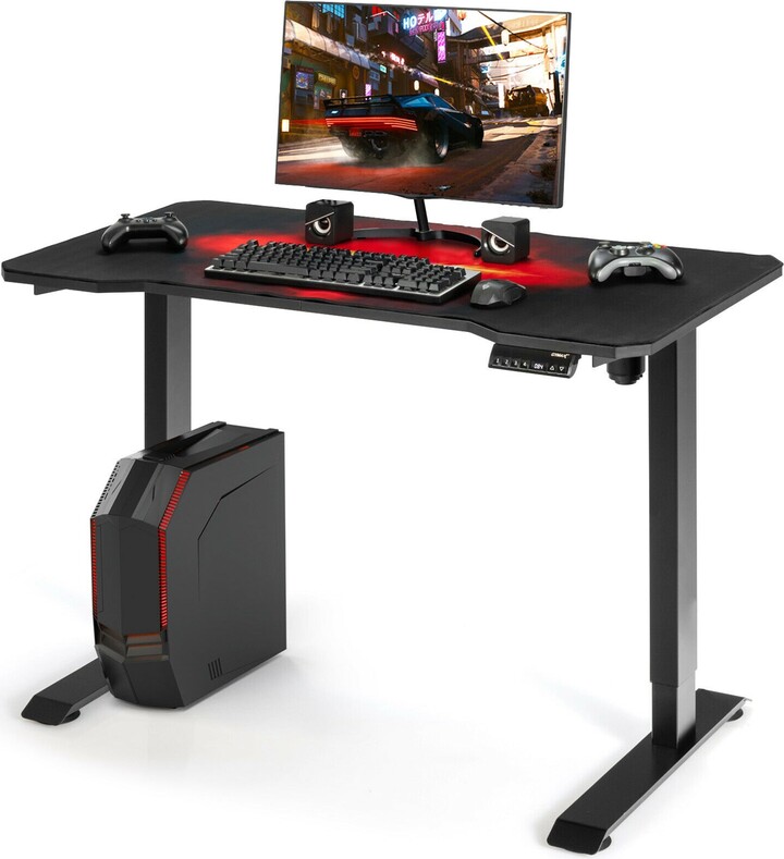 Gymax Electric Standing Gaming Desk Sit to Stand Height Adjustable