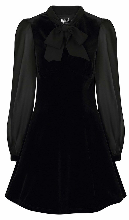 Hell Bunny Gabriella Mini Dress Women Short Dress Black L - ShopStyle