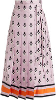 Thumbnail for your product : Valentino Wrap-effect Pleated Printed Silk-faille Midi Skirt