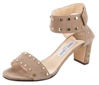 Jimmy Choo Studded Ankle Strap Sandals gold Studded Ankle Strap Sandals