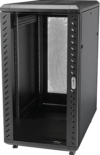 StarTech 4-Post 18U Server Rack Cabinet, Lockable 19" Data Rack Cabinet for Computer (RK1836BKF)