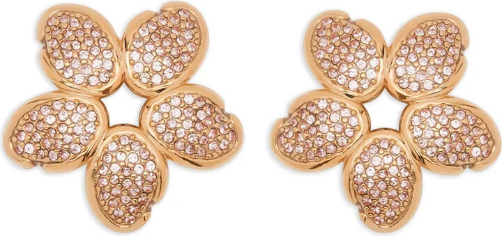 Oscar de la Renta Crystal O Flower earrings