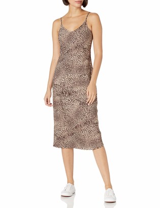 Daily Ritual Amazon Brand Women's Georgette Fluid Drape Standard-Fit Slip Dress