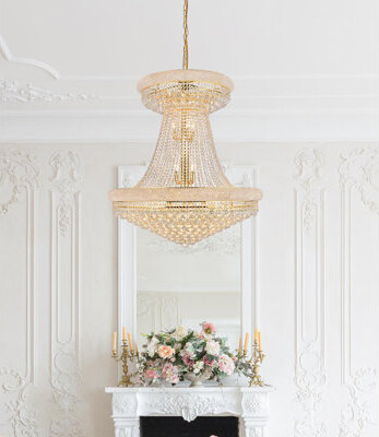 Willa Arlo Interiors Ston Easton 28 - Light Shaded Empire Chandelier with Crystal Accents