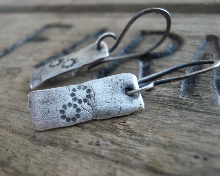 Etsy Daisy Earrings - Handmade. Oxidized Fine & Sterling Silver. Summer Fields Collection