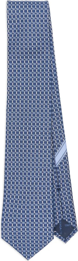 Ferragamo Geometric-Pattern Silk Tie
