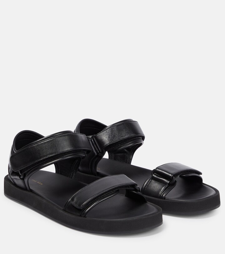 The Row Hook and Loop leather sandals - ShopStyle