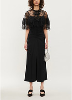 Thumbnail for your product : Self-Portrait Lace cape crepe midi dress