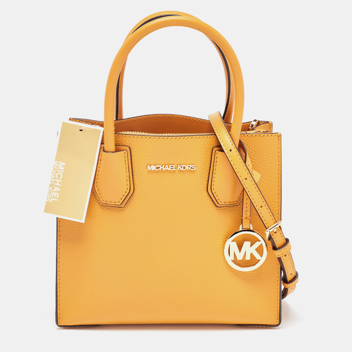 Michael Kors Mustard Leather Mercer Tote - ShopStyle