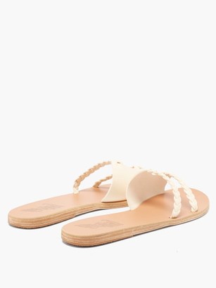Ancient Greek Sandals Ieria Braided Leather Slides - White