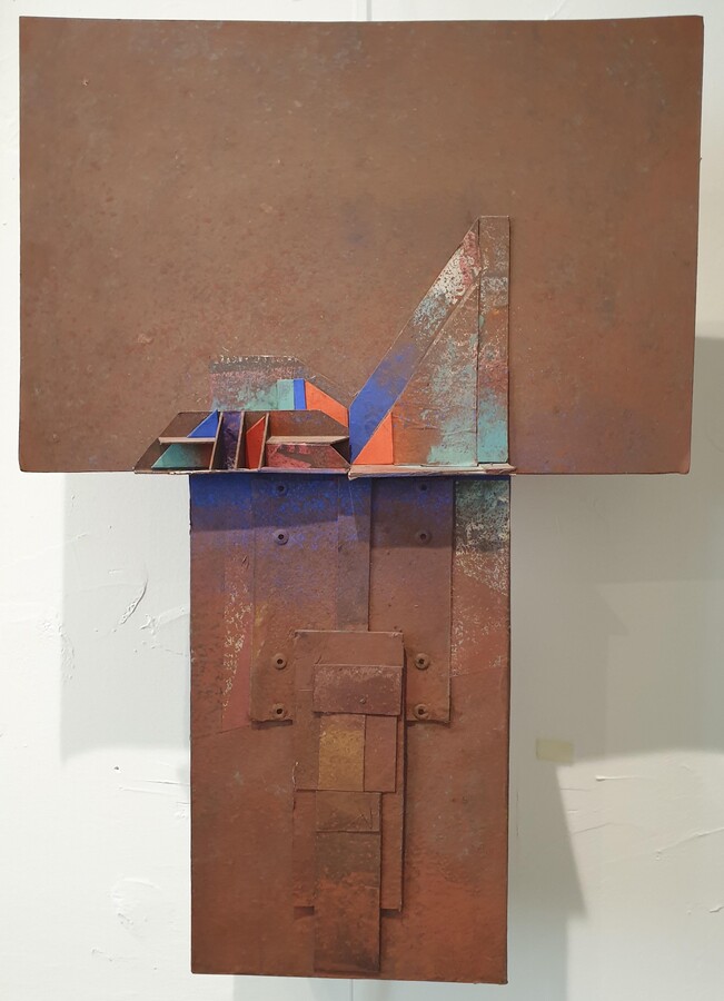 Joseph Alessandri, High Relief Totem, Abstract Geometric Sculptural Wall Applique., 2011