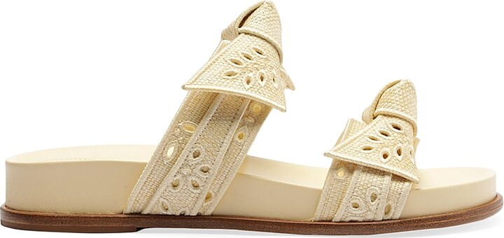 Alexandre Birman Women's Maxi Clarita Embroidered Sandals - Creamy - Size 5