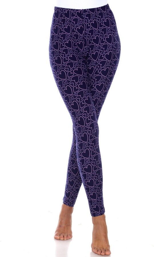 White Mark Fashion White Mark Women’s Super Soft Heart Print Leggings