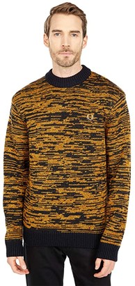 Fred Perry Space Dye Crew Neck Jumper (Amber) Men's Clothing - ShopStyle