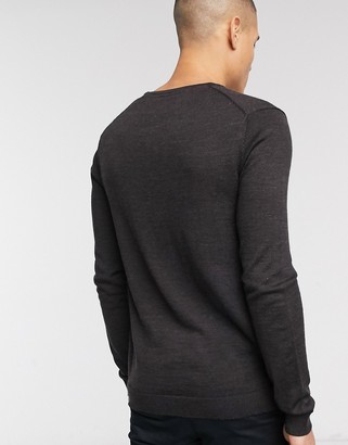 Selected merino wool v neck jumper
