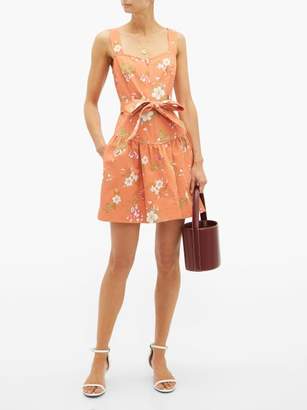 Rebecca Taylor Lita Floral-print Cotton Dress - Womens - Coral
