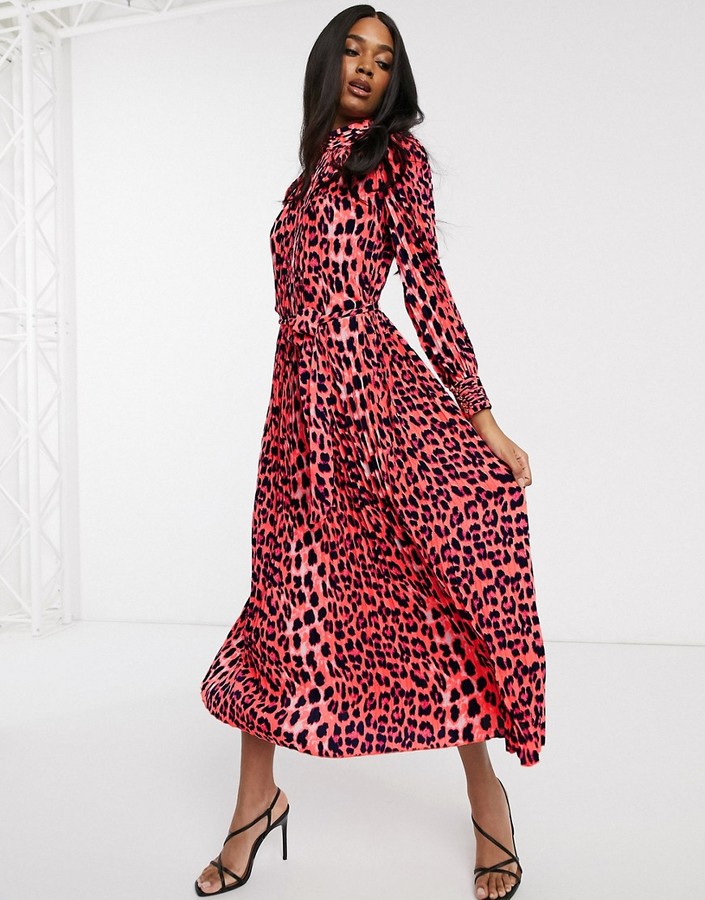 bright leopard print dress