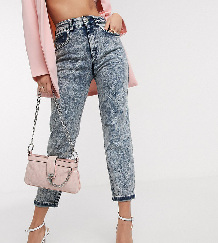 petite acid wash jeans