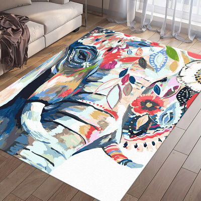 kayra export Floral Elegance Non-Woven Soft Print Rug with Intricate Design Ideal for Enhancing the Beauty of Living Room or Bedroom Interior