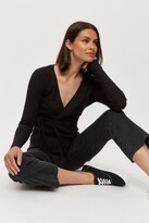 Thumbnail for your product : Dorothy Perkins Women's Knitted Wrap Jumper - black - XS