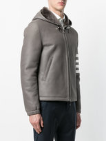 Thumbnail for your product : Thom Browne 4-bar stripe leather jacket
