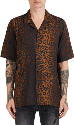 leopard print camp shirt