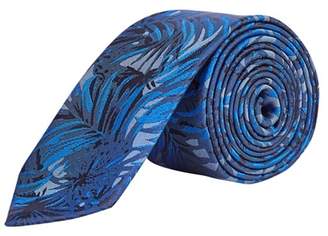 Burton Cobalt Leaf Print Tie