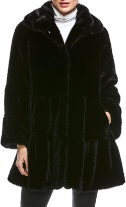 Fabulous Furs Faux Fur Tiered Swing Coat
