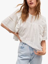 Thumbnail for your product : MANGO Ruffle Broderie Blouse, Natural White