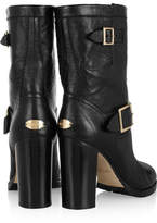 Thumbnail for your product : Jimmy Choo Dart Buckled Leather Biker Boots - Black