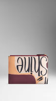 Thumbnail for your product : Burberry Large Book Cover Print Leather Beauty Wallet