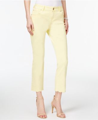INC International Concepts Scalloped Cropped Jeans, Created for Macy's