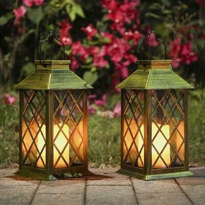 Outdoor Waterproof Garden LED Solar Light Decorative Metal Hanging Solar Powered Lantern for Garden Patio Yard and Table HaavPoois Solar Lantern IP55 