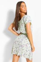 Thumbnail for your product : boohoo Floral Scoop Neck Skater Dress
