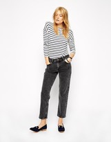 Thumbnail for your product : ASOS Thea Girlfriend Jeans in Black Acid Wash