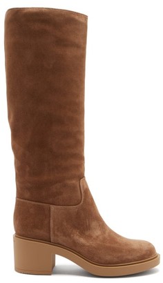 Gianvito Rossi - Hynde 45 Suede Knee-high Boots - Womens - Camel -  Editorialist