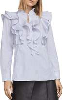 Thumbnail for your product : BCBGMAXAZRIA Allexandria Ruffled Striped Top