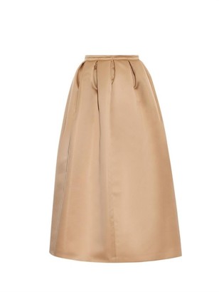Rochas Pleated full duchess-satin skirt