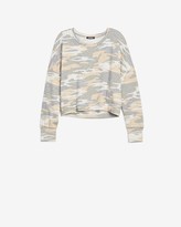 Thumbnail for your product : Express Camo Banded Bottom Sweatshirt